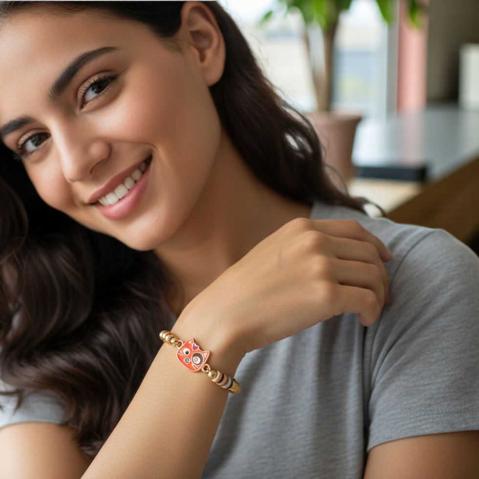 Thumbnail: Cat Charm Bracelet | Bracelet for Cat Lovers | Friendship Bracelet Handmade