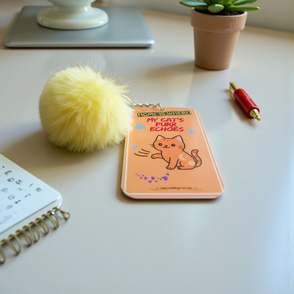 Thumbnail: Cat Keychain I Cute Cat Lover Gift I Pom Pom Bag Charm