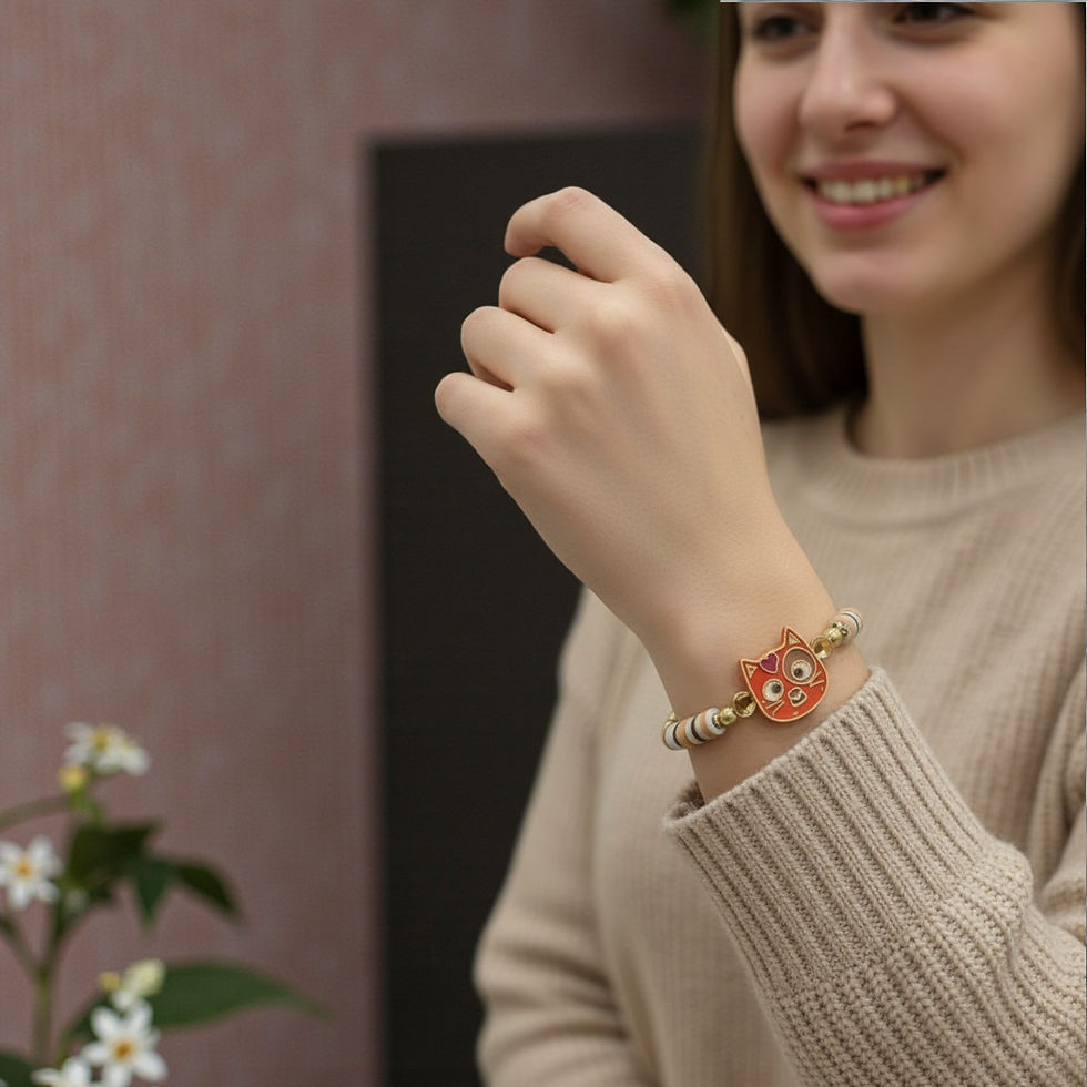 Thumbnail: Cat Charm Bracelet | Bracelet for Cat Lovers | Friendship Bracelet Handmade