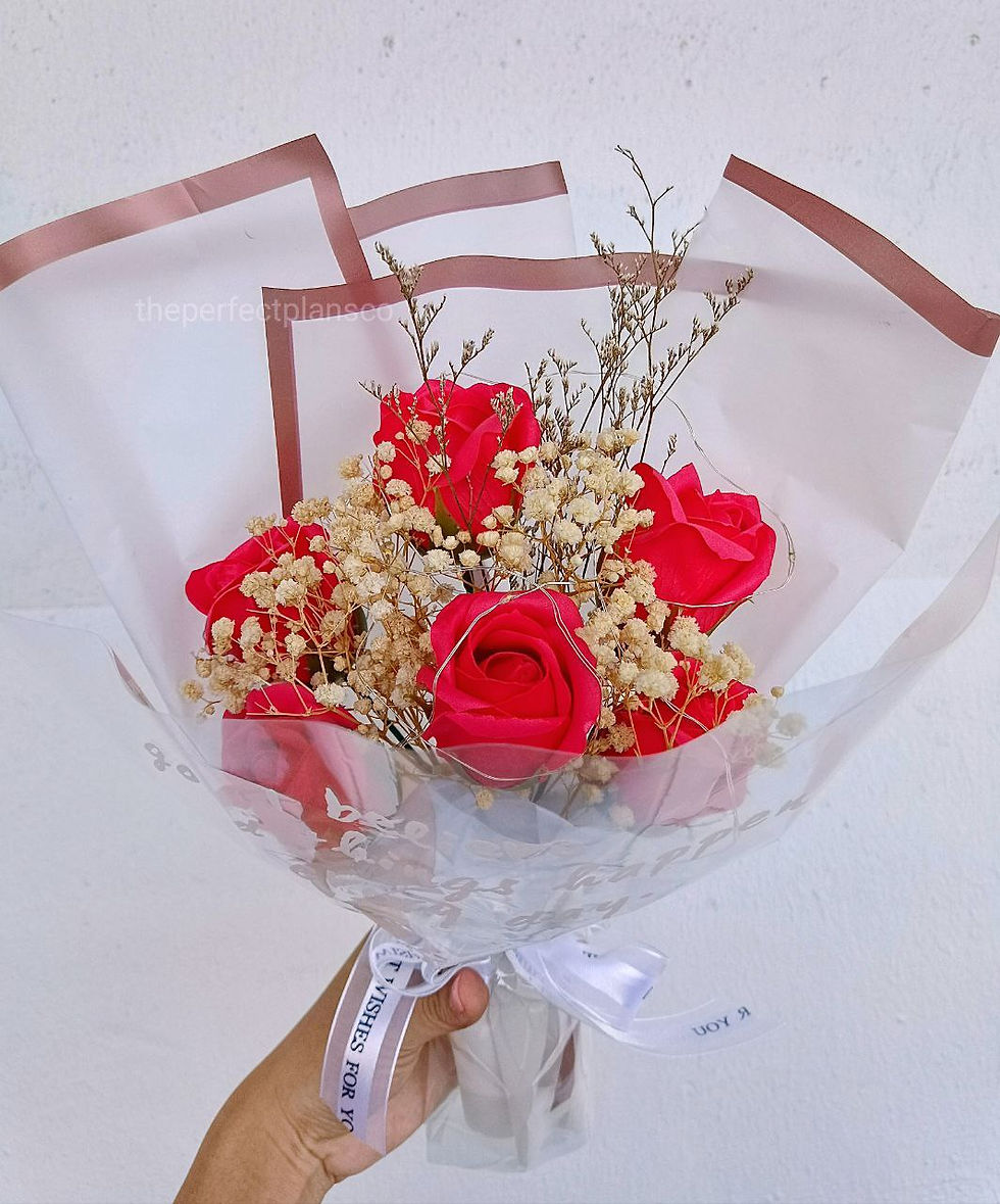 Ruby Frost 6 Stalk Preserved | Soap Rose Flower Bouquet