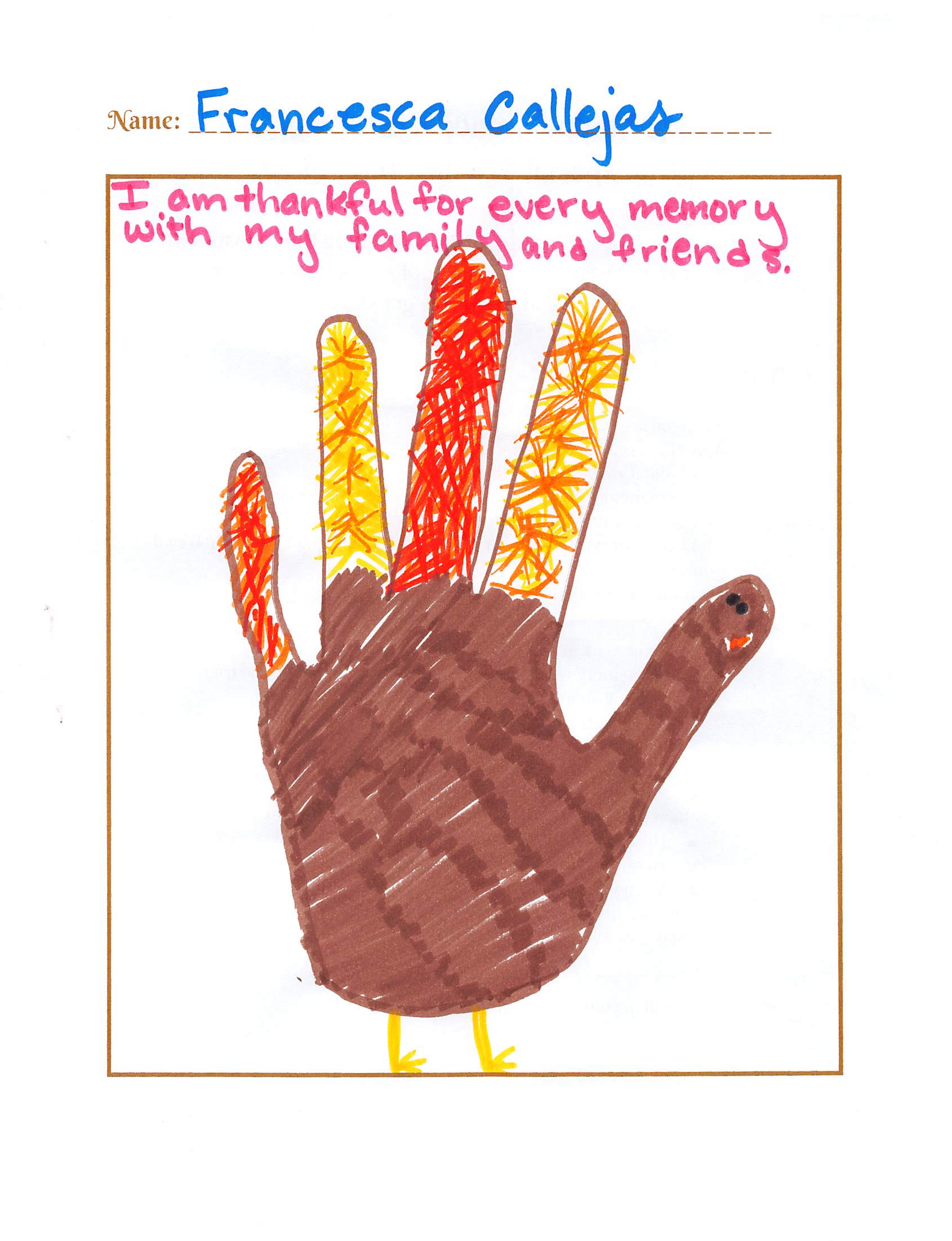 Draw a Hand Turkey