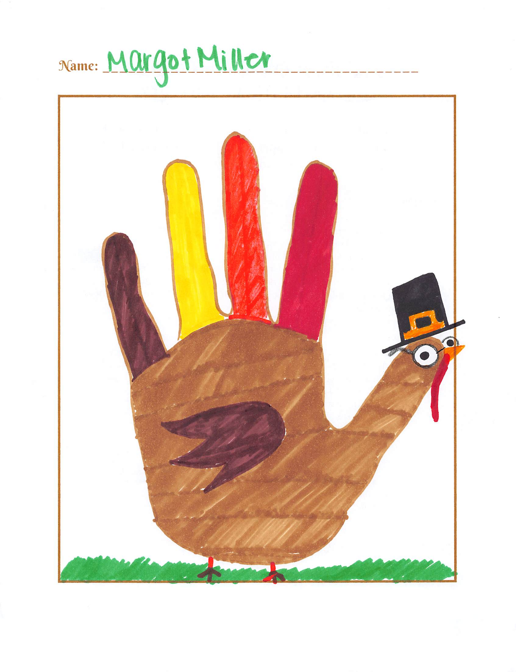 Draw a Hand Turkey