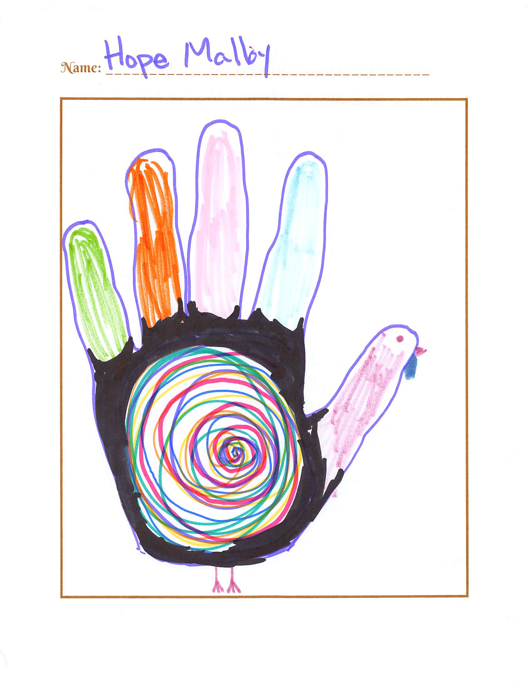 Draw a Hand Turkey