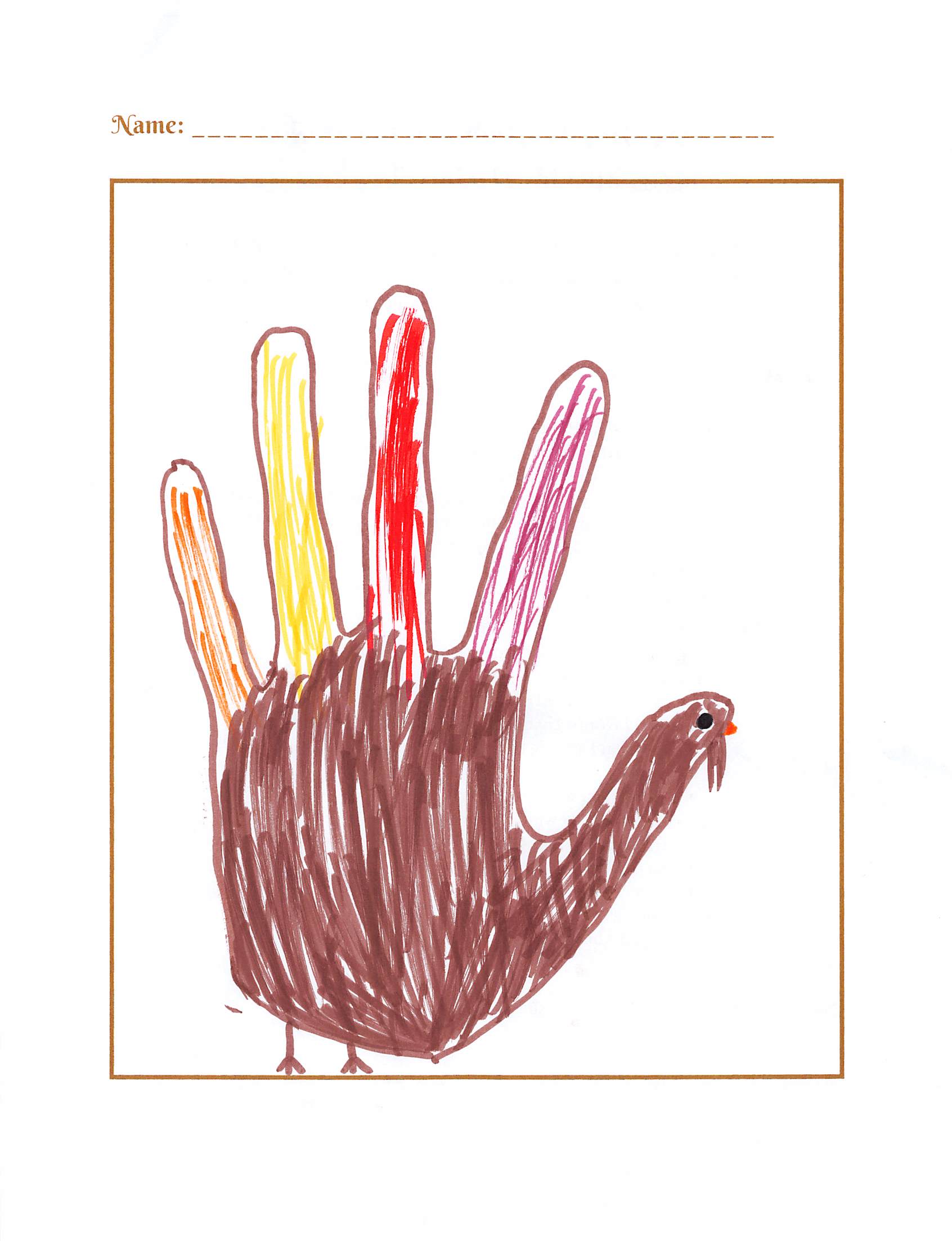 Draw a Hand Turkey
