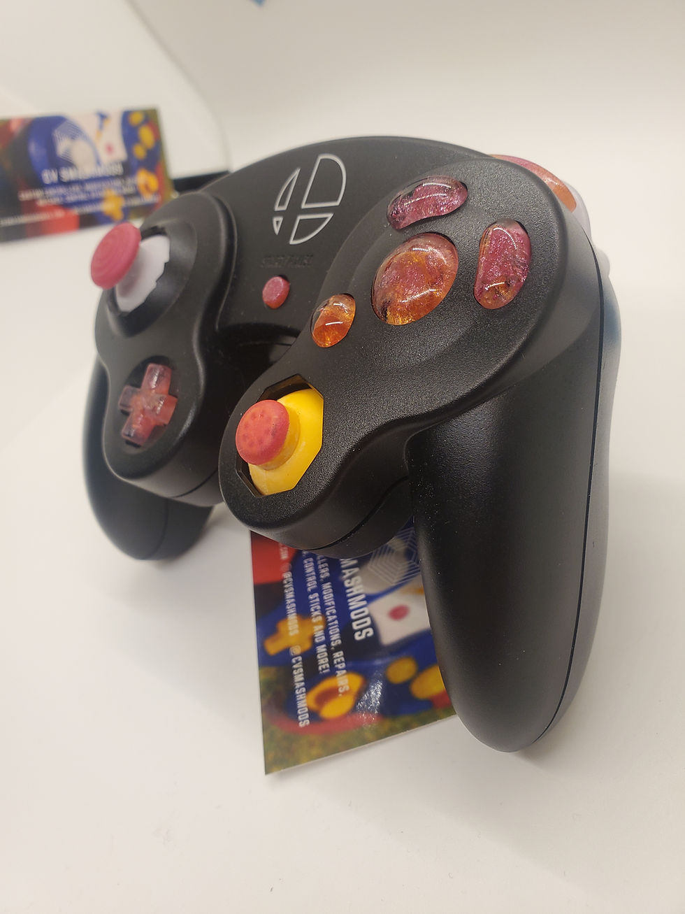 Thumbnail: Black Controller - Melee Pro Pack, Red/Orange Galaxy buttons