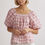 Thumbnail: Pink Gingham Puff Sleeve Top