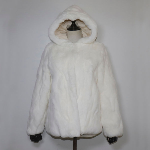 Thumbnail: Rex Rabbit Fur Coat Winter Thick Women 100% Natural Real Rex Rabbit Fur Jacket