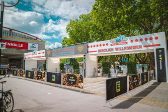 Freizeitpark in Dortmund vor der Westfalenhalle