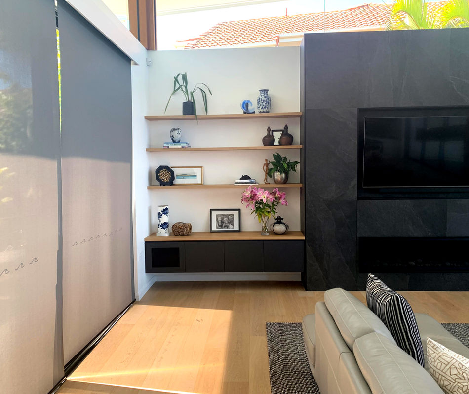 Sunshine Coast custom cabinetry, custom timber cabinetry with shelving and drawers.