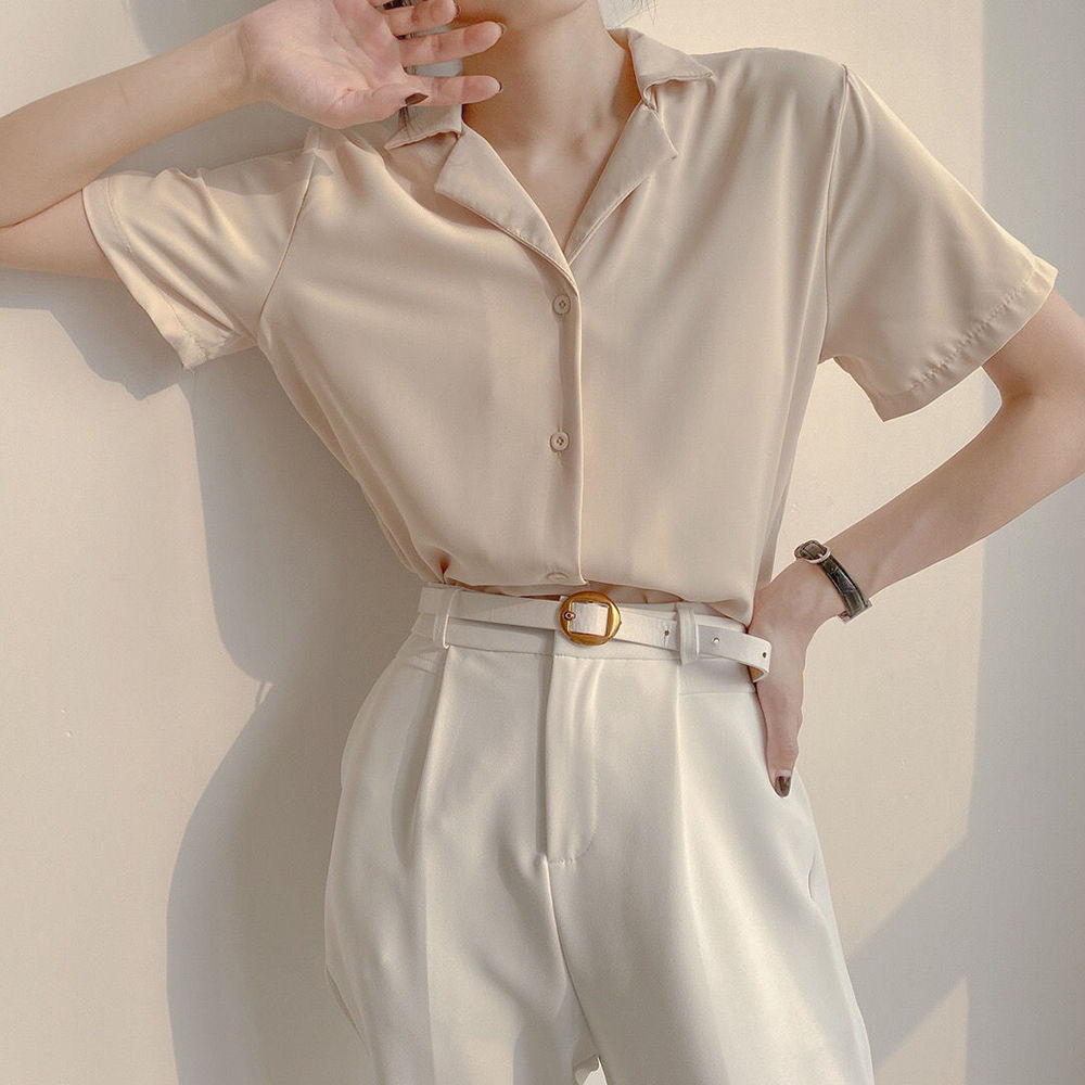 Blusa de Chiffon com Decote V Adèle — imagem do produto 1