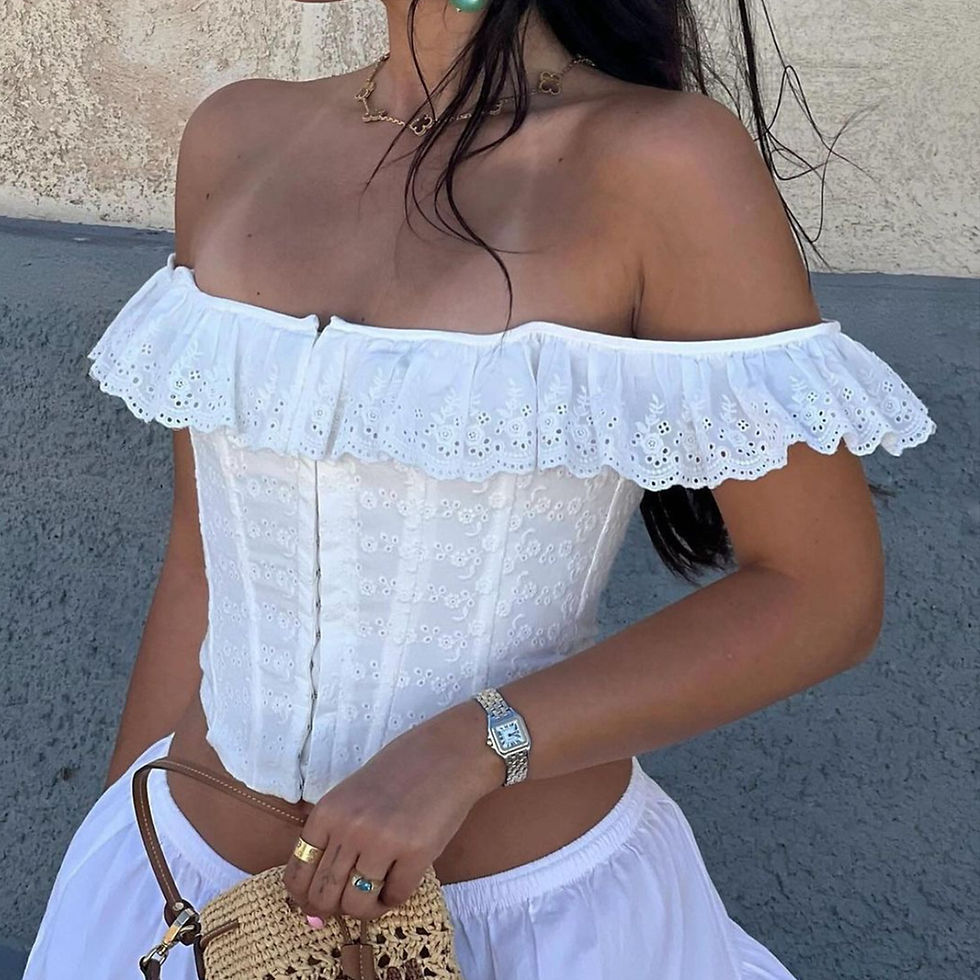 Cropped Corset de Renda Celeste — imagem do produto 2