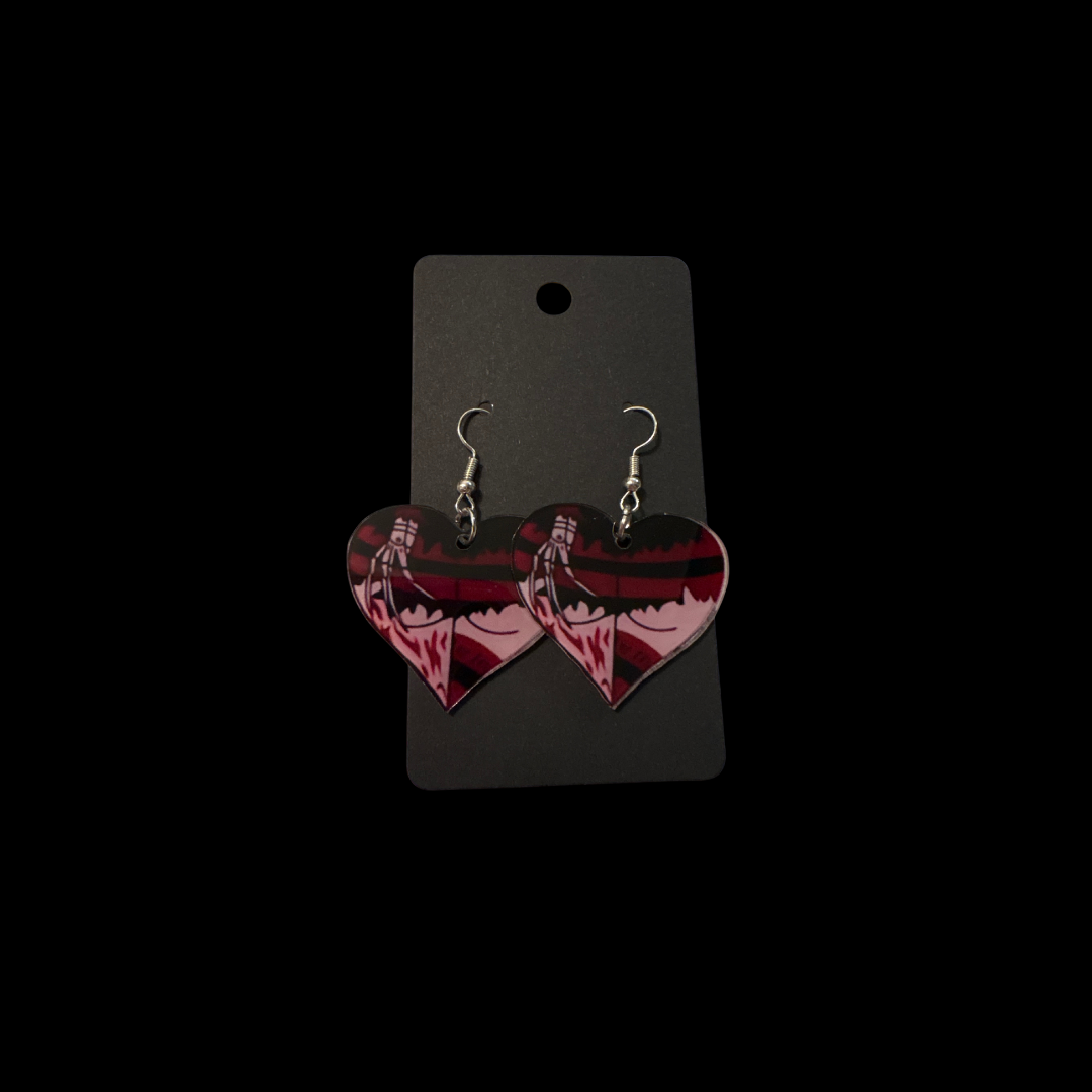 Earrings - Horror Hearts (Red)