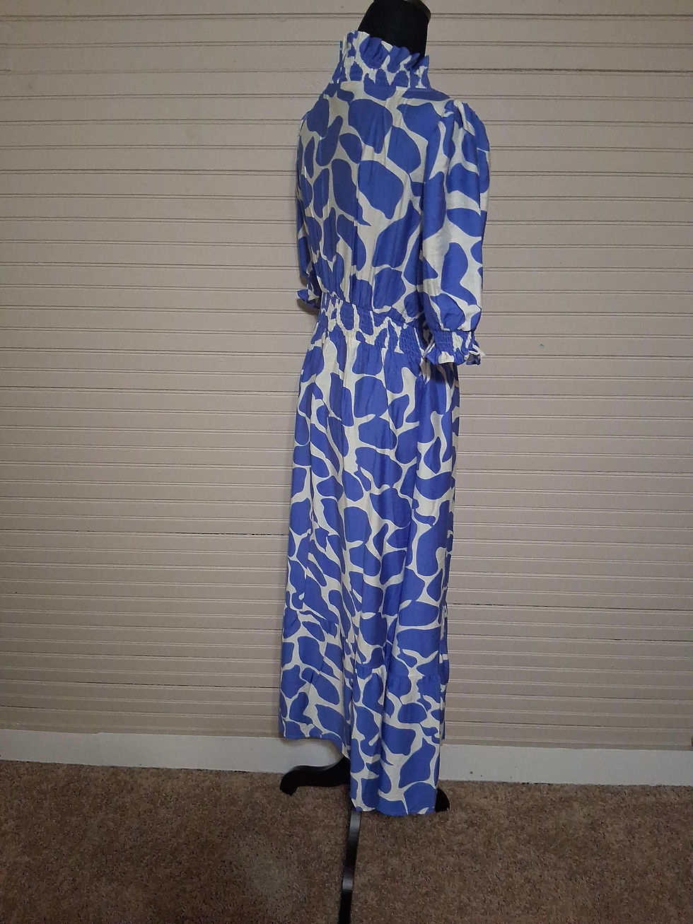 Thumbnail: Blue cream color dress
