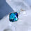 Thumbnail: Aqua Aura quartz with Blue Topaz Tools of light Pendant in sterling
