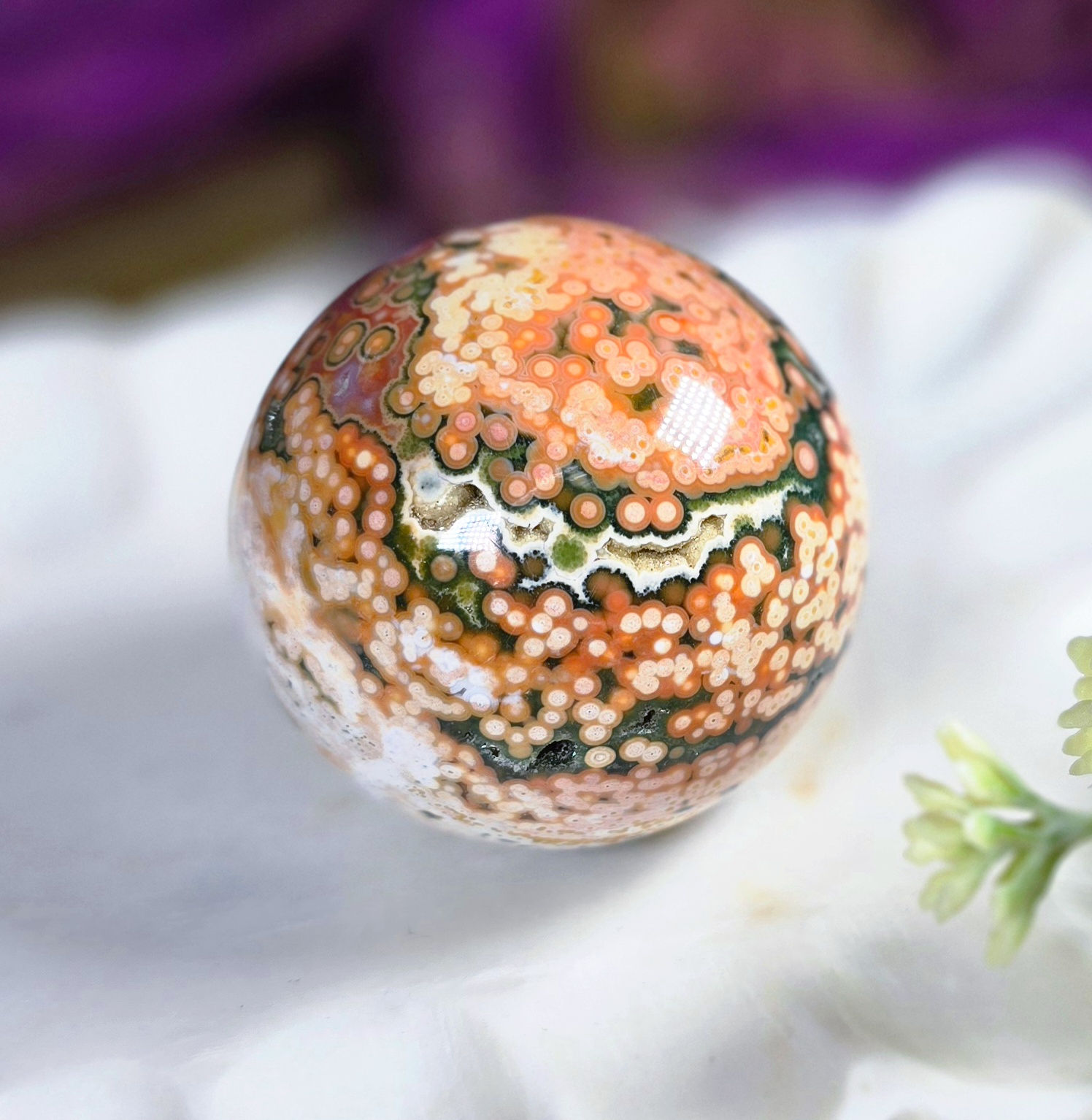 Ocean Jasper - A Grade 8th Vein Sphere