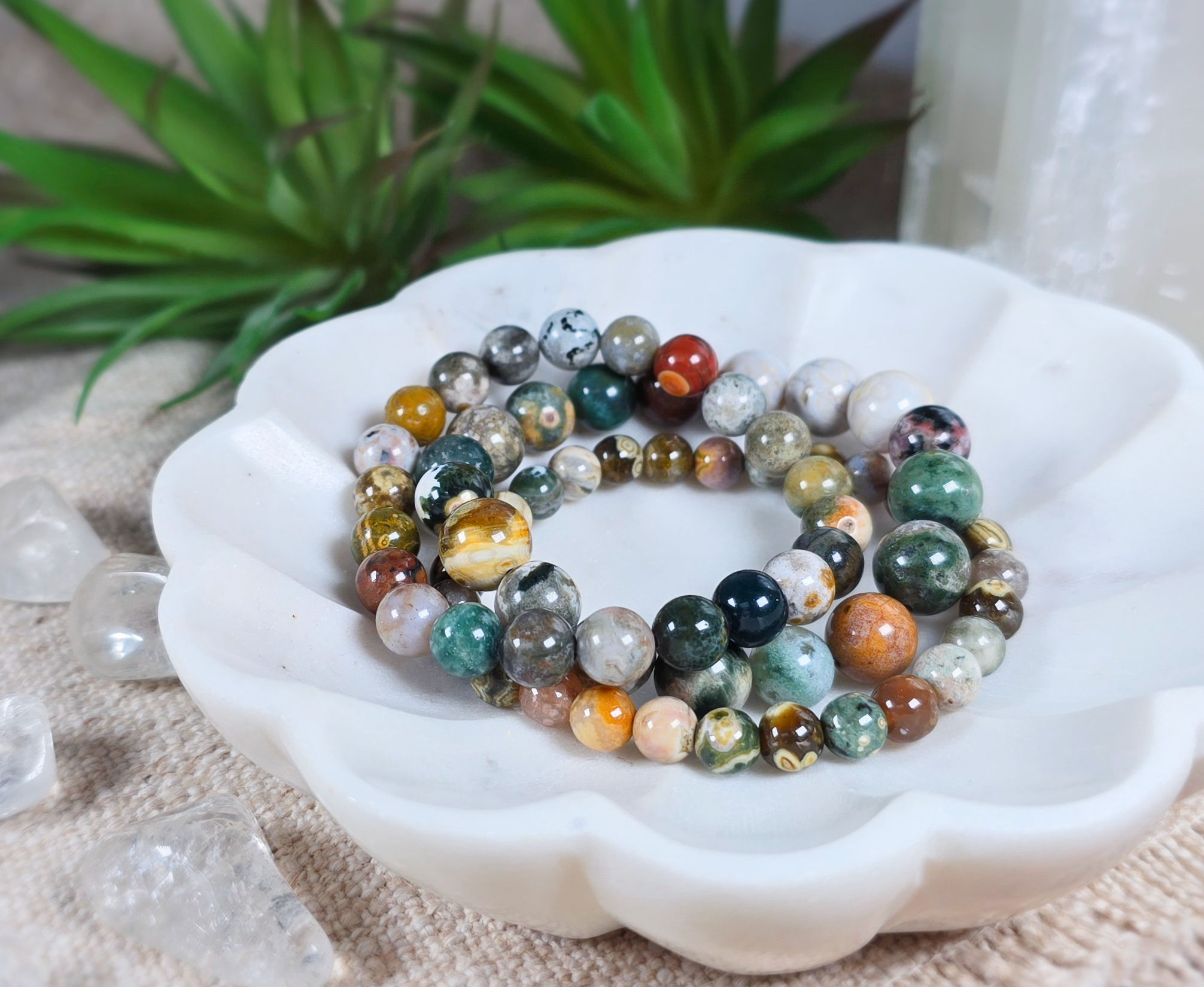 Ocean Jasper Power Bead Bracelet