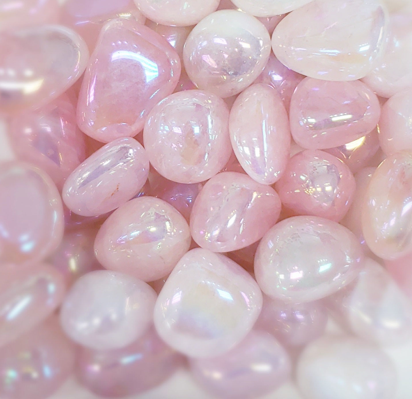 Aura Rose Quartz Tumbled Stone