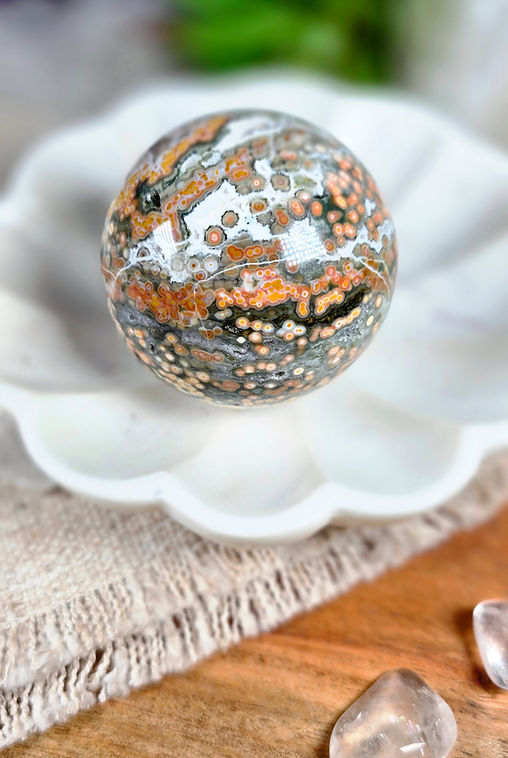 Ocean Jasper - A Grade 8th Vein Sphere | Remnants Of Magic