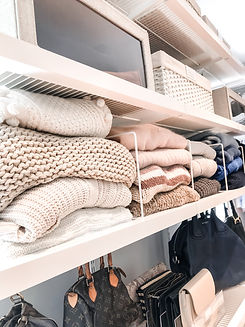 closet organizer, organized closet, elfa closet, closet organization, the container store