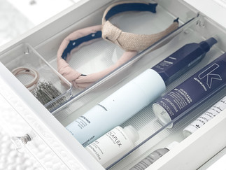 bathroom drawer, hair styling tools