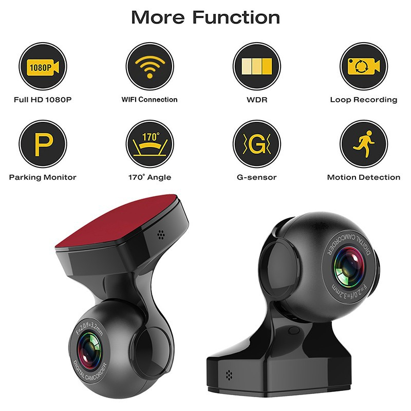 Miniatura: 170° WiFi Dash Cam Recorder Car Camera HD 1080P Car DVR Vehicle Video G-Sensor