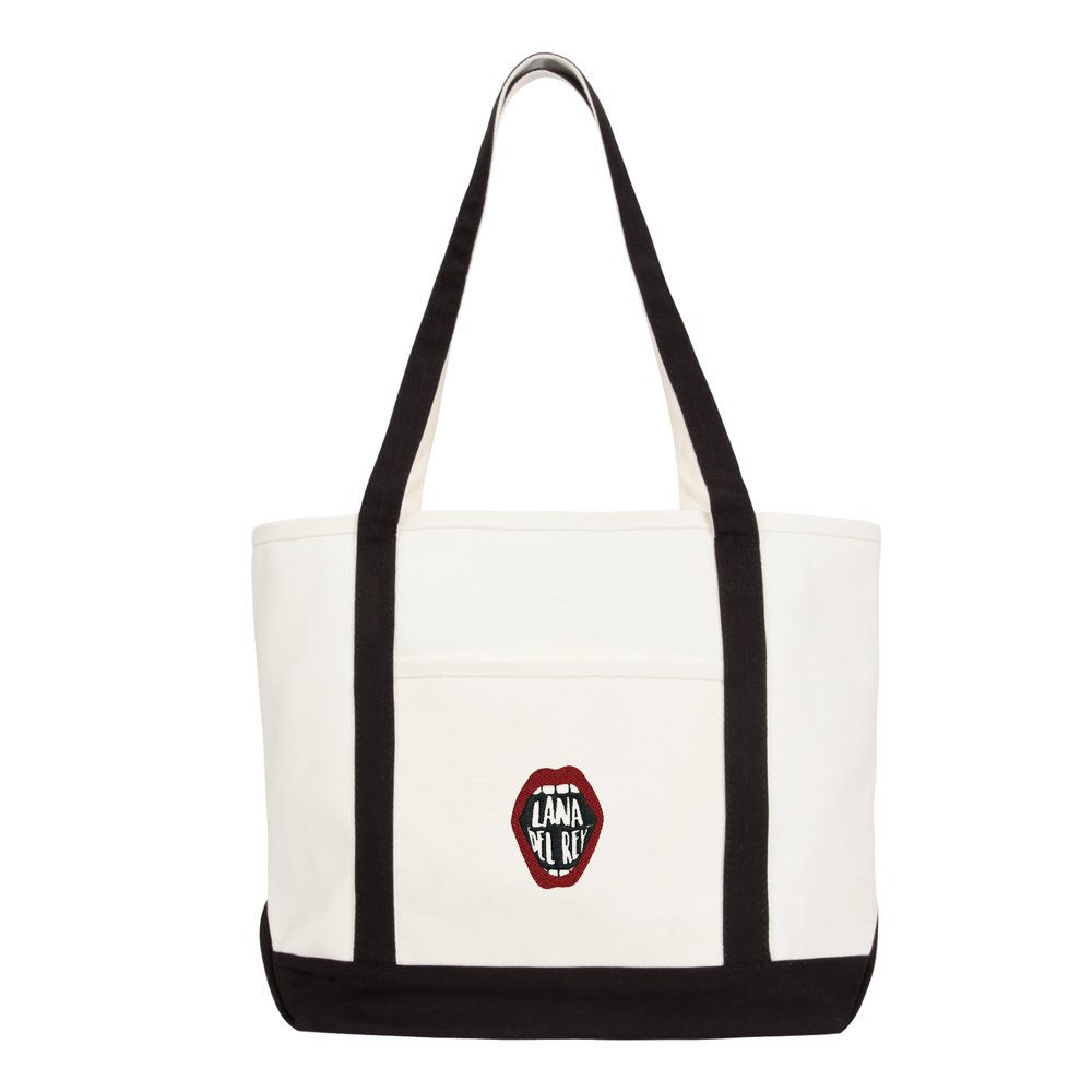 Lana Del Rey "Mouth" Heavy-weight Embroidered Tote Bag