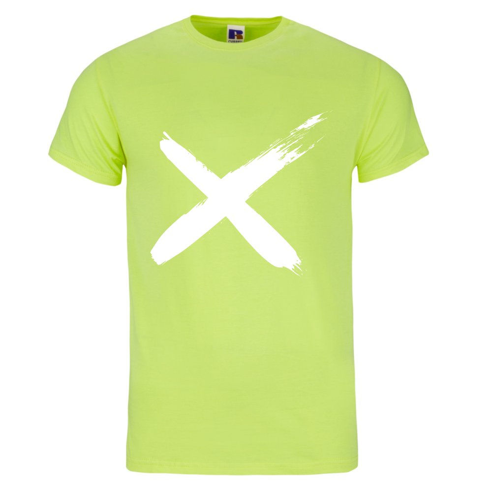 "X" Men's 100% Cotton Print T-Shirt (Lime)