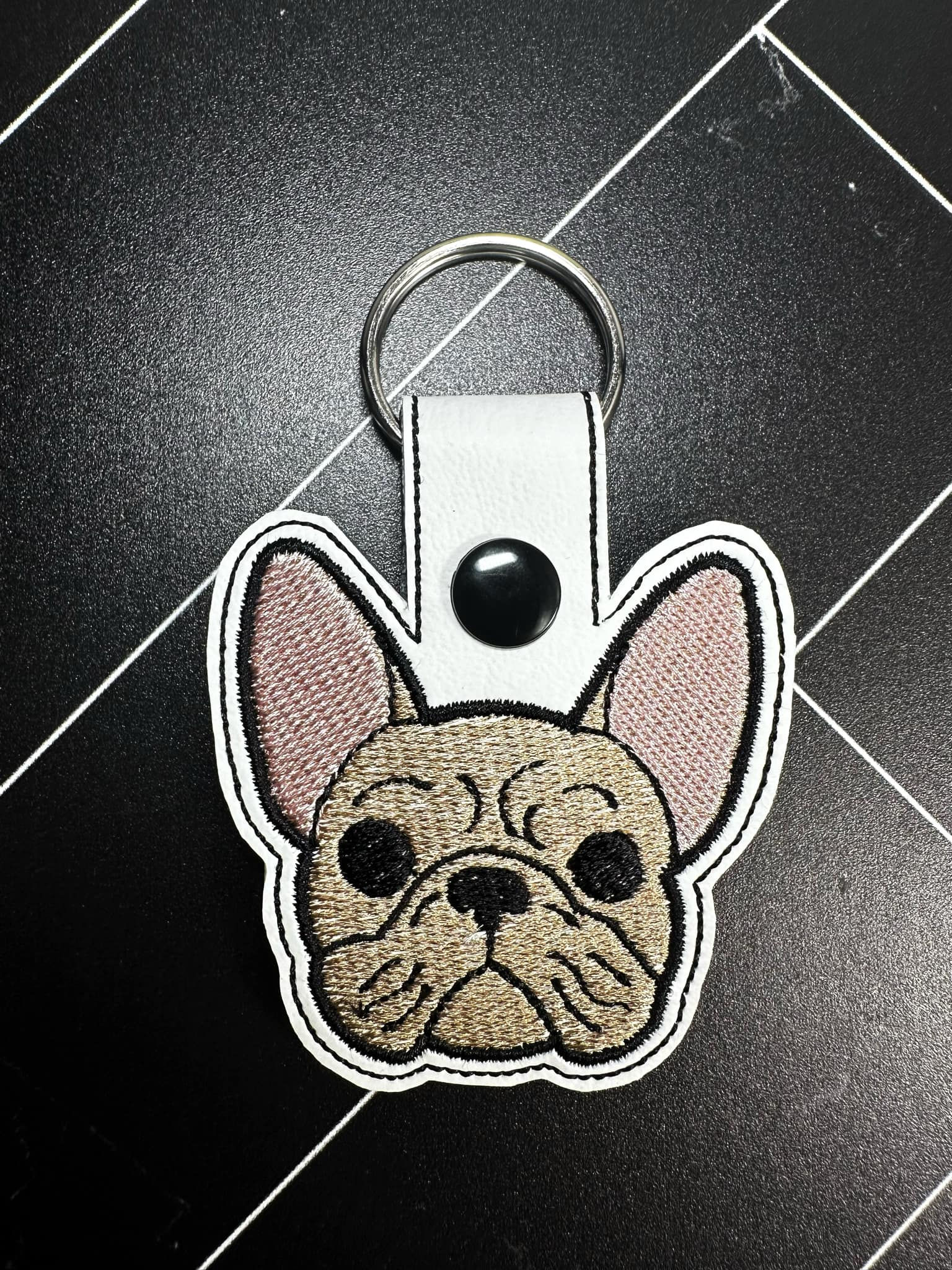 Frenchie multi coat NO pumpkin keyfob