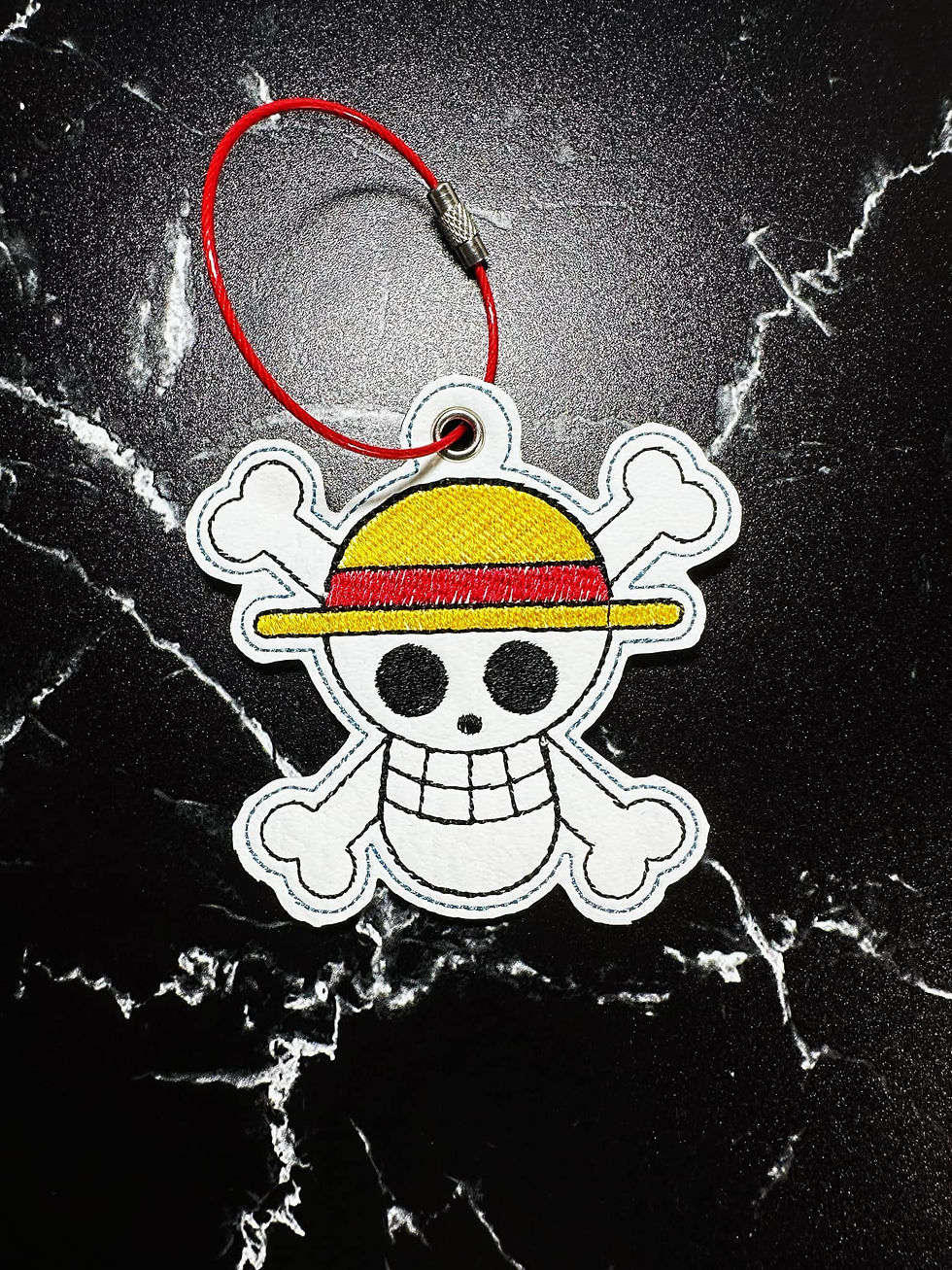 Kawaii One P skull ornament