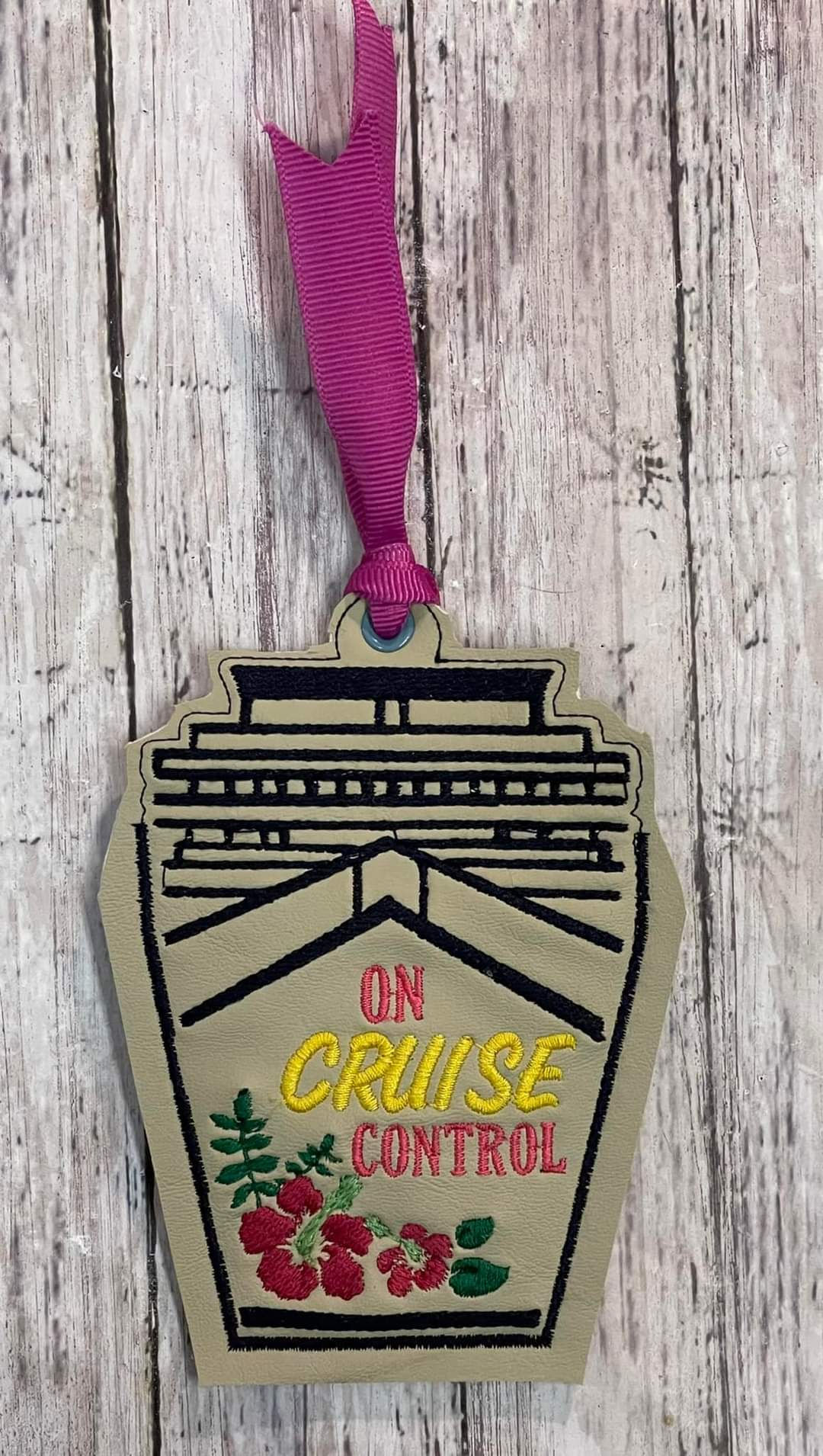 on cruise control luggage tag