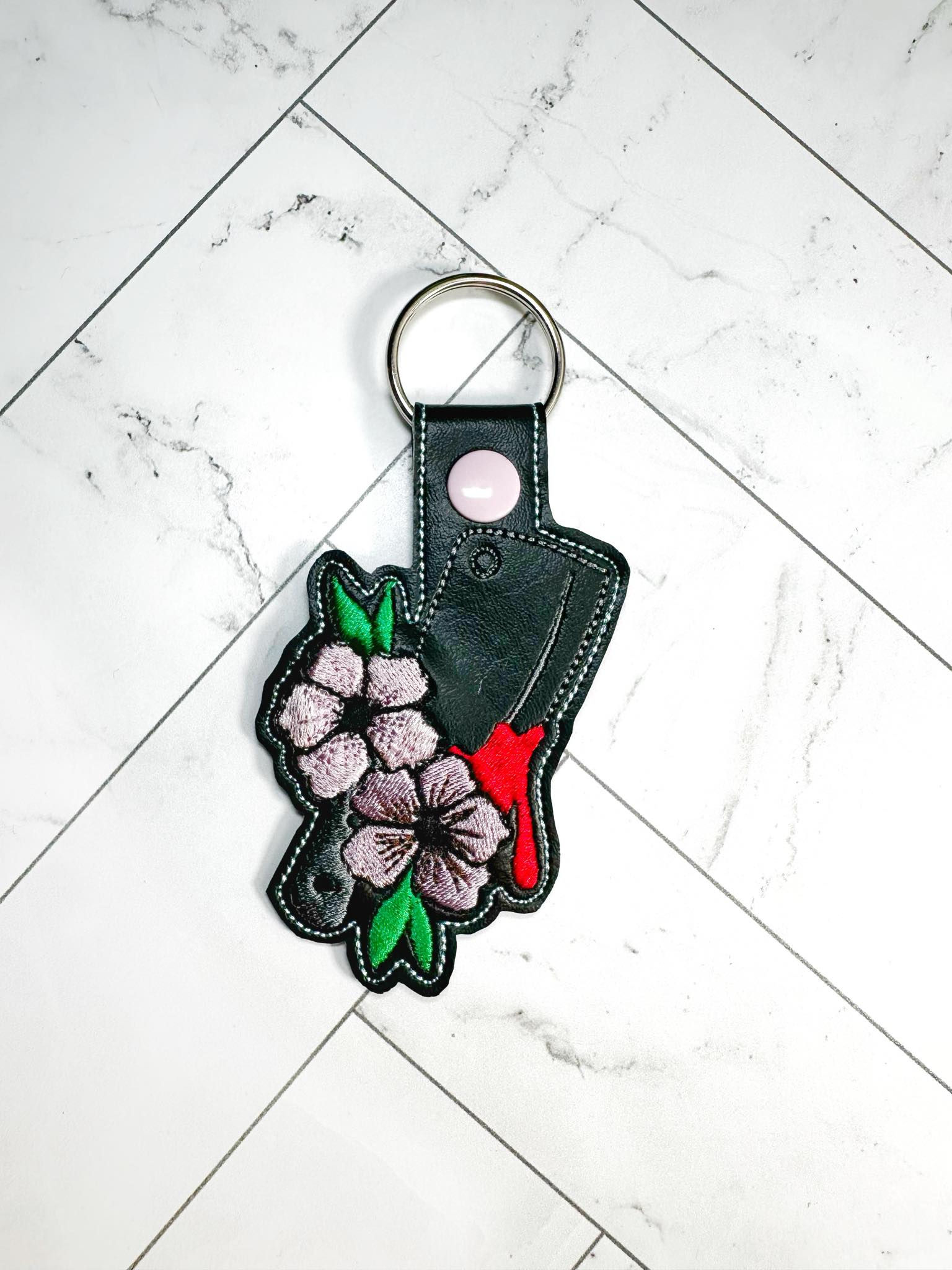 Floral Cleaver keyfob