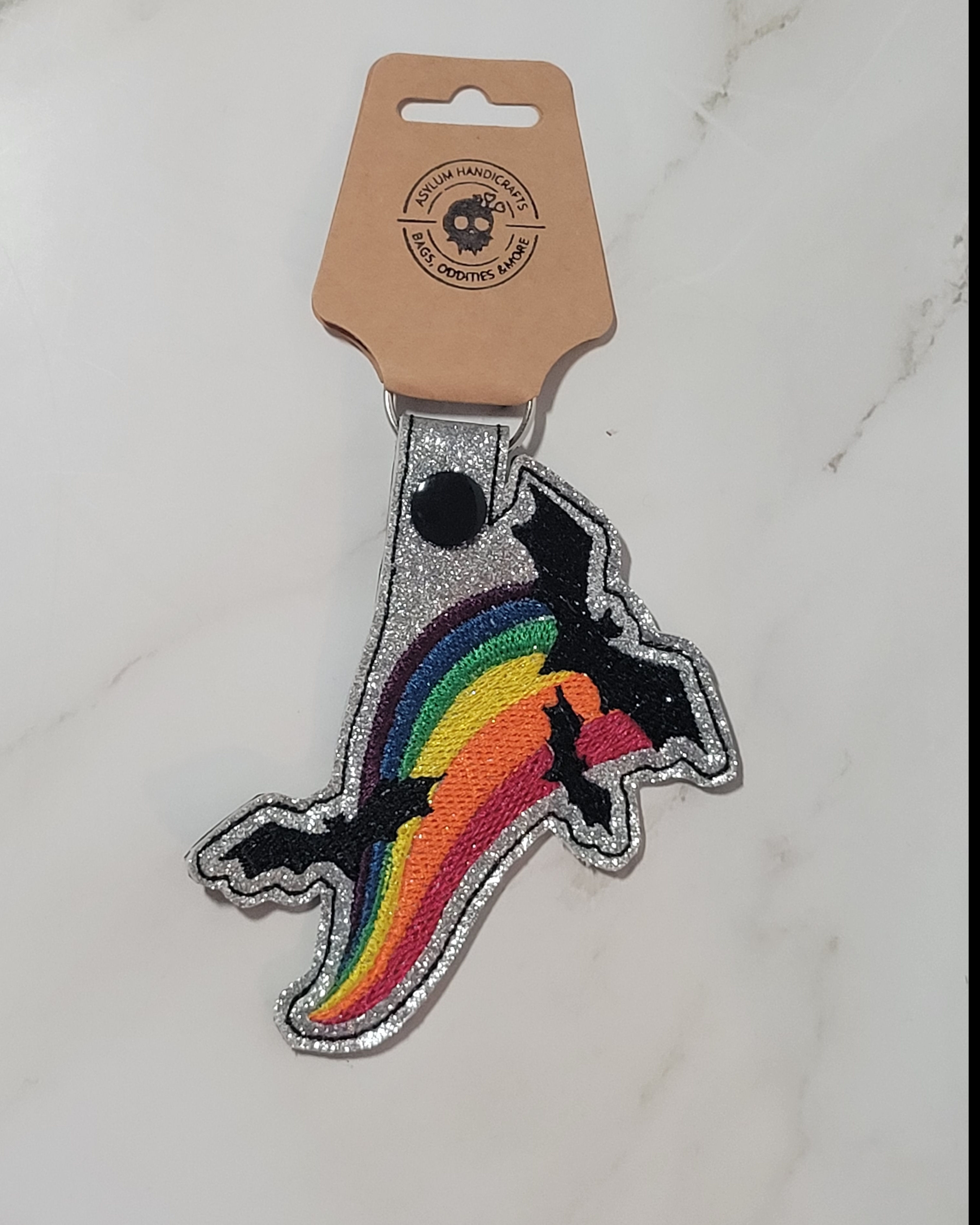 Rainbow bat keyfob