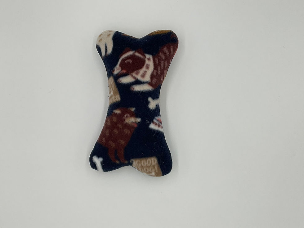 Thumbnail: Dog Toy Fur/Fleece Fabric Bones with Integrated Squeaker - Large