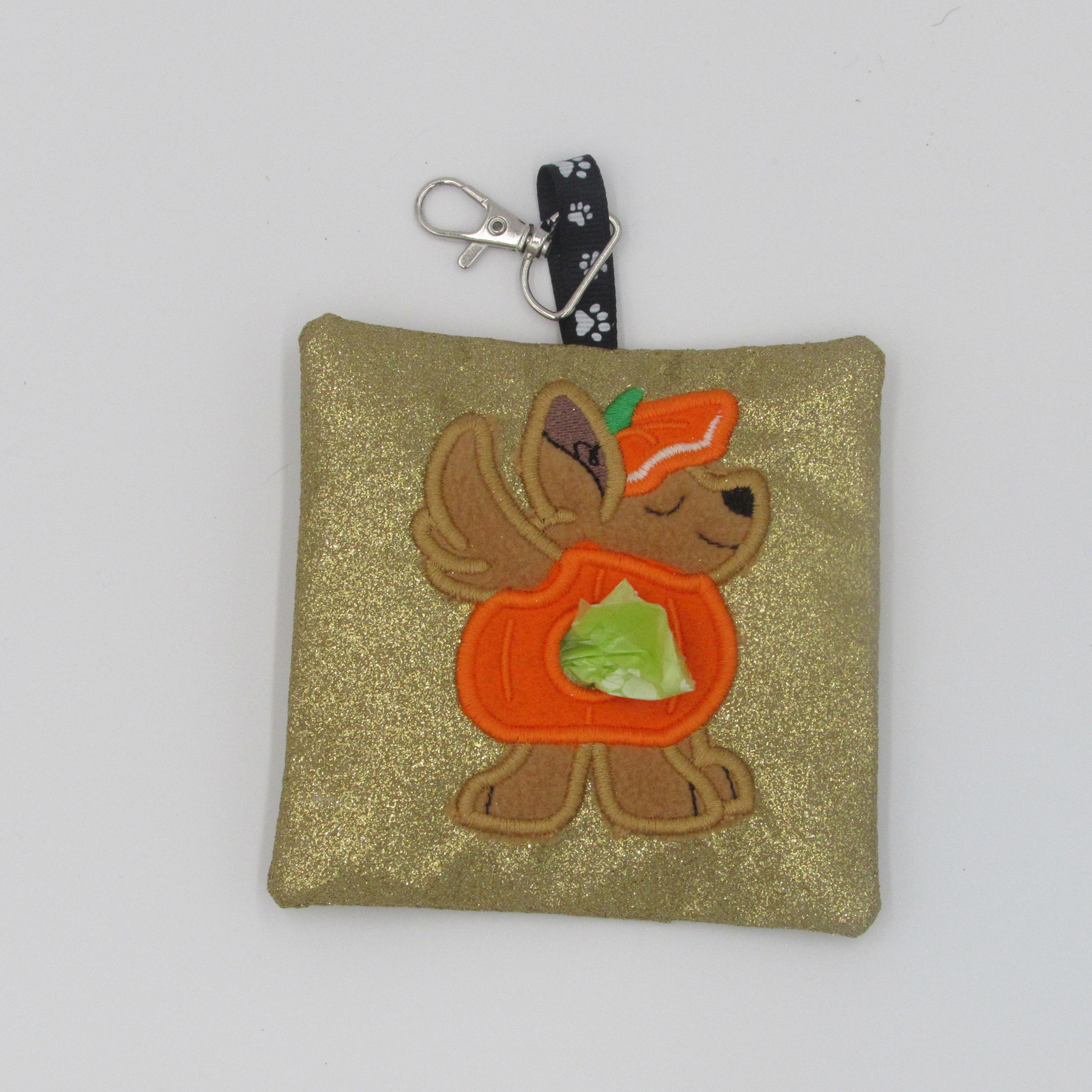 Dog Poo Bag Holder - Pumpkin Costume Dog