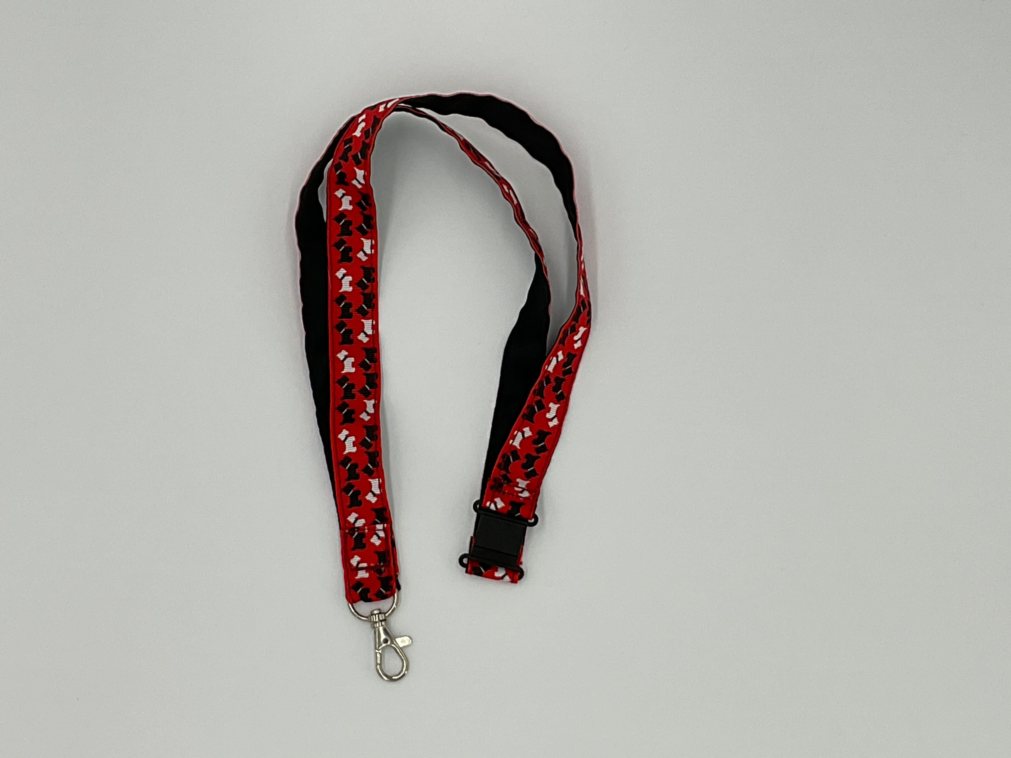 Lanyard - Black/White Scottie design