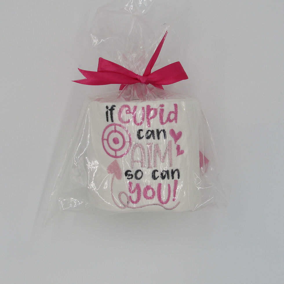 Thumbnail: Valentine Toilet Paper, Machine Embroidered Toilet Paper, Novelty Gift