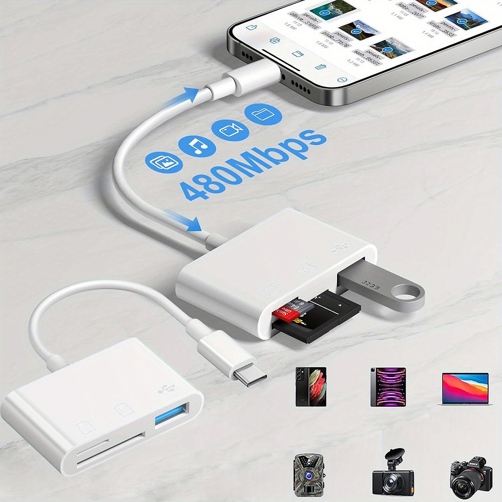 Thumbnail: USB C To SD/TF Memory Card Reader, 3-in-1 USB C Card Read Compatible With iPhone