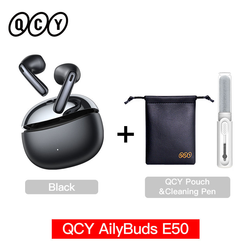 Thumbnail: QCY AilyBuds E50 HT11 Wireless Earphones Hi-Res Adaptive Hybrid ANC Headphone Bl