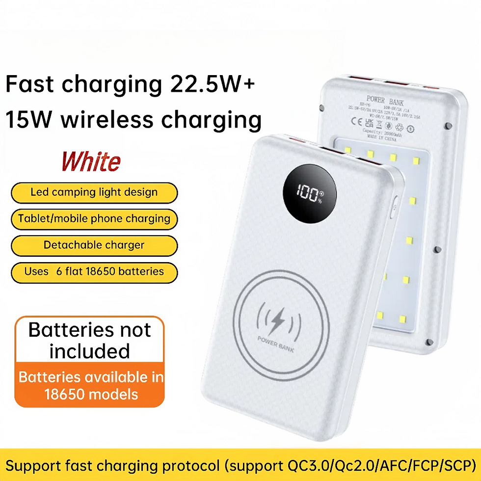 Thumbnail: 6*18650 20000mAh Power Bank Case 22.5W Fast Charging 15W Wireless Charging Mobil