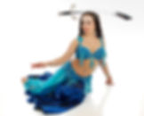 Turquoise Flower Belly Dance Costume