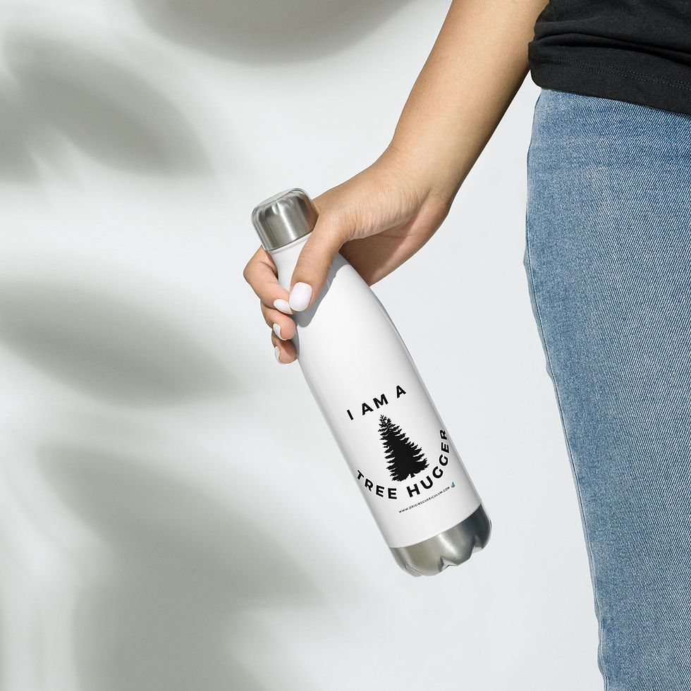 Thumbnail: Tree Hugger b&w Stainless Steel Water Bottle  