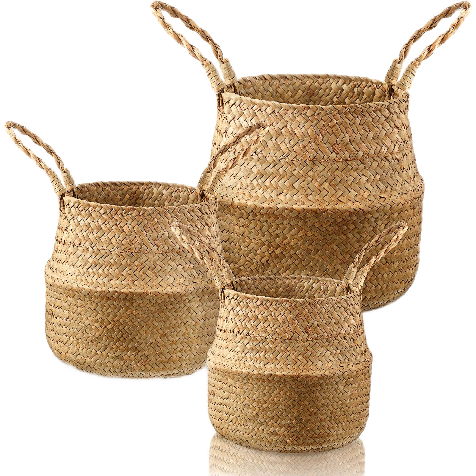 Seagrass Belly Basket, Set of 3