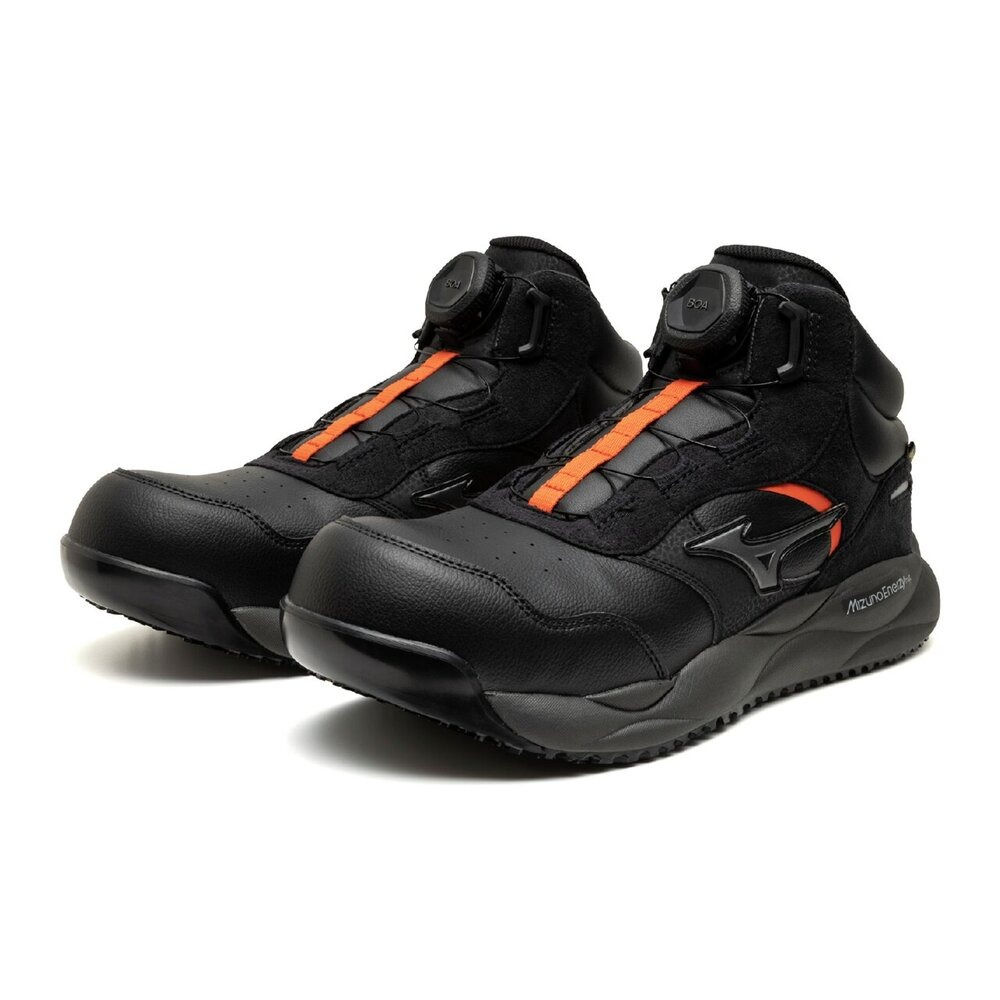 【限定】Mizuno Almighty HV 73M BOA (旋鈕/中筒/工作鞋) - 黑 × 銀 × 紅