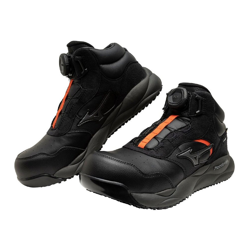 縮圖：【限定】Mizuno Almighty HV 73M BOA (旋鈕／中筒／工作鞋) - 黑 × 銀 × 紅