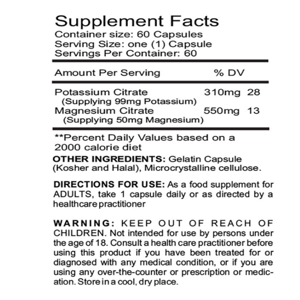 Thumbnail: HMT potassium magnesium citrate capsules supplement bottle electrolyte support