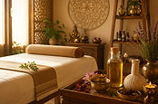Sfeervolle behandelruimte van Shiva Holistic