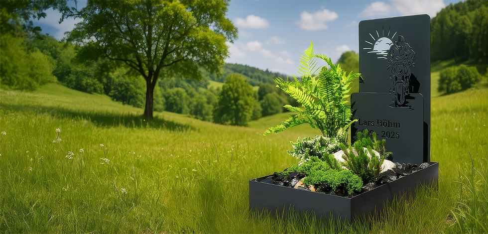 Modernes Grabmal aus Stahl von Rapp Grabmale, individuell, modern, preisgünstig 