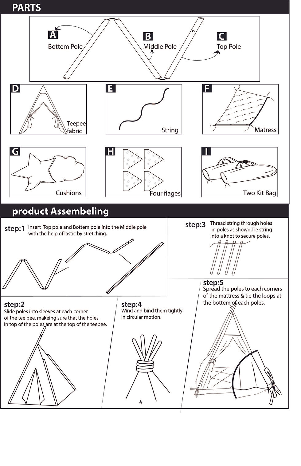 Thumbnail: Nyra Decor Portable Teepee Tents with Padded Mat and Cushions Free Kit Bag Teal