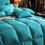 Thumbnail: WarmKiss Home Turquoise Blue Color White Goose Down Comforter Winter
