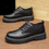 Thumbnail: Fashion All-Match Men'S Leather Oxfords Casual Lace-Up Dress Shoes Non-Slip Plat